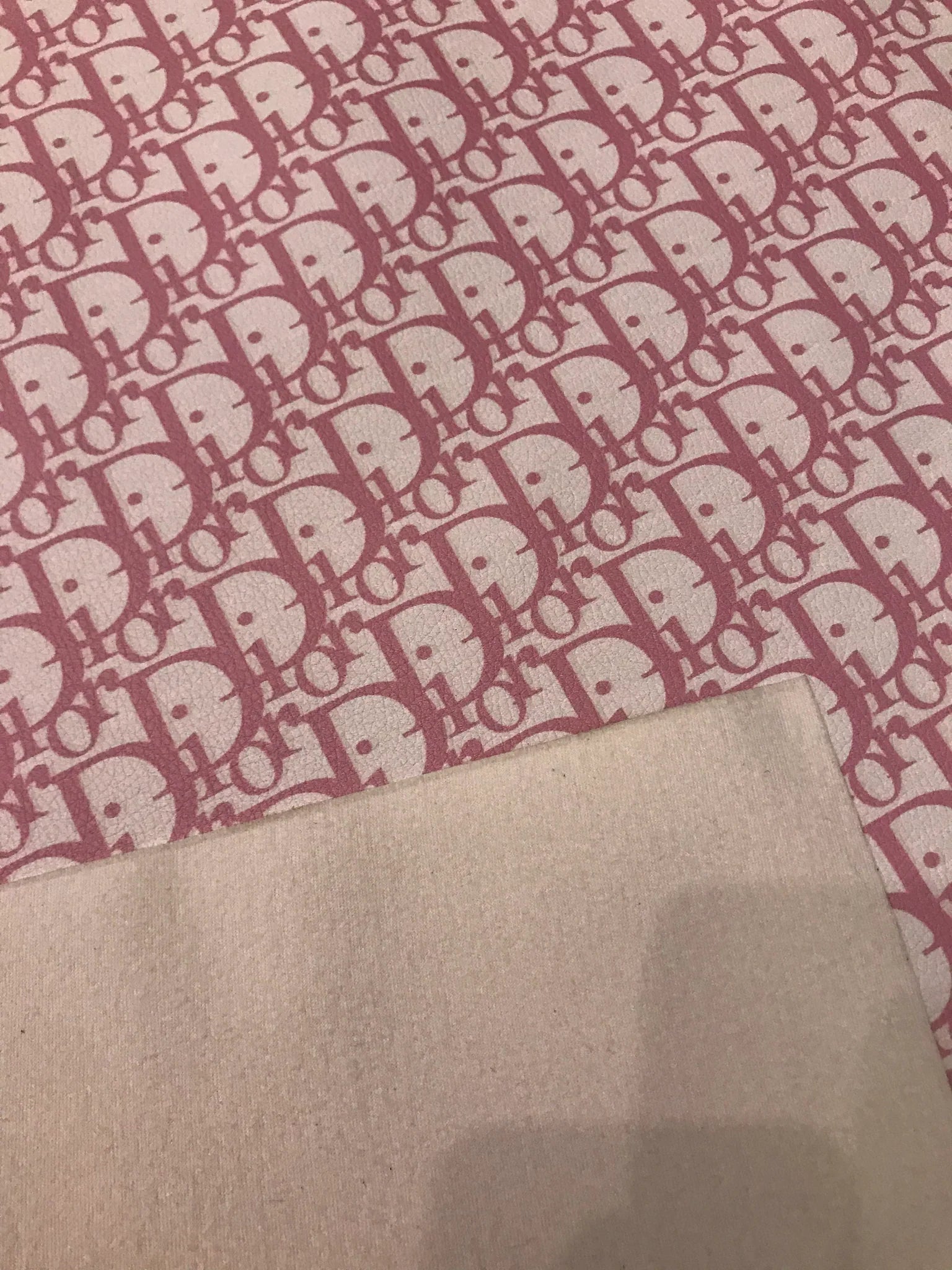 Pink Dior Leather Fabric for shoe custom and bag by yard