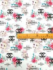 Chanel N5 Paris Custom Vinyl Leather Fabric Sold by Yard for DIY Sewing Upholstery