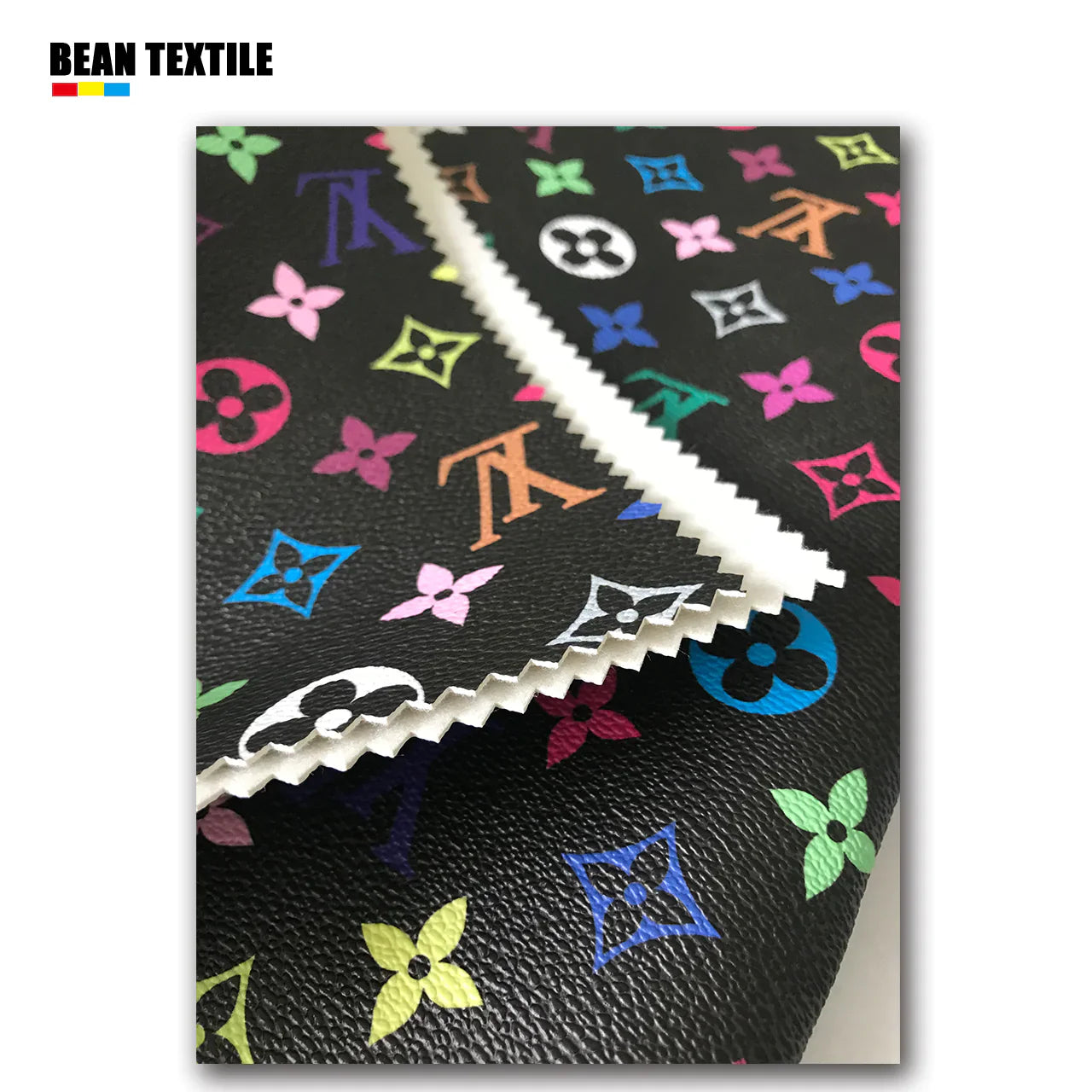 LV rainbow vinyl craft leather fabric online