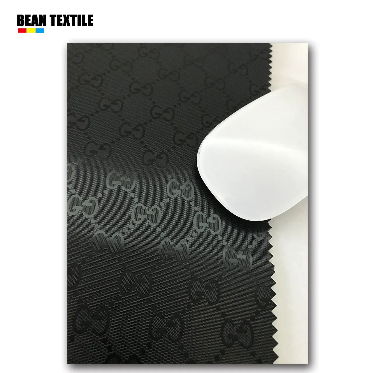 GG Black Gucci Vinyl Leather fabric for Bag