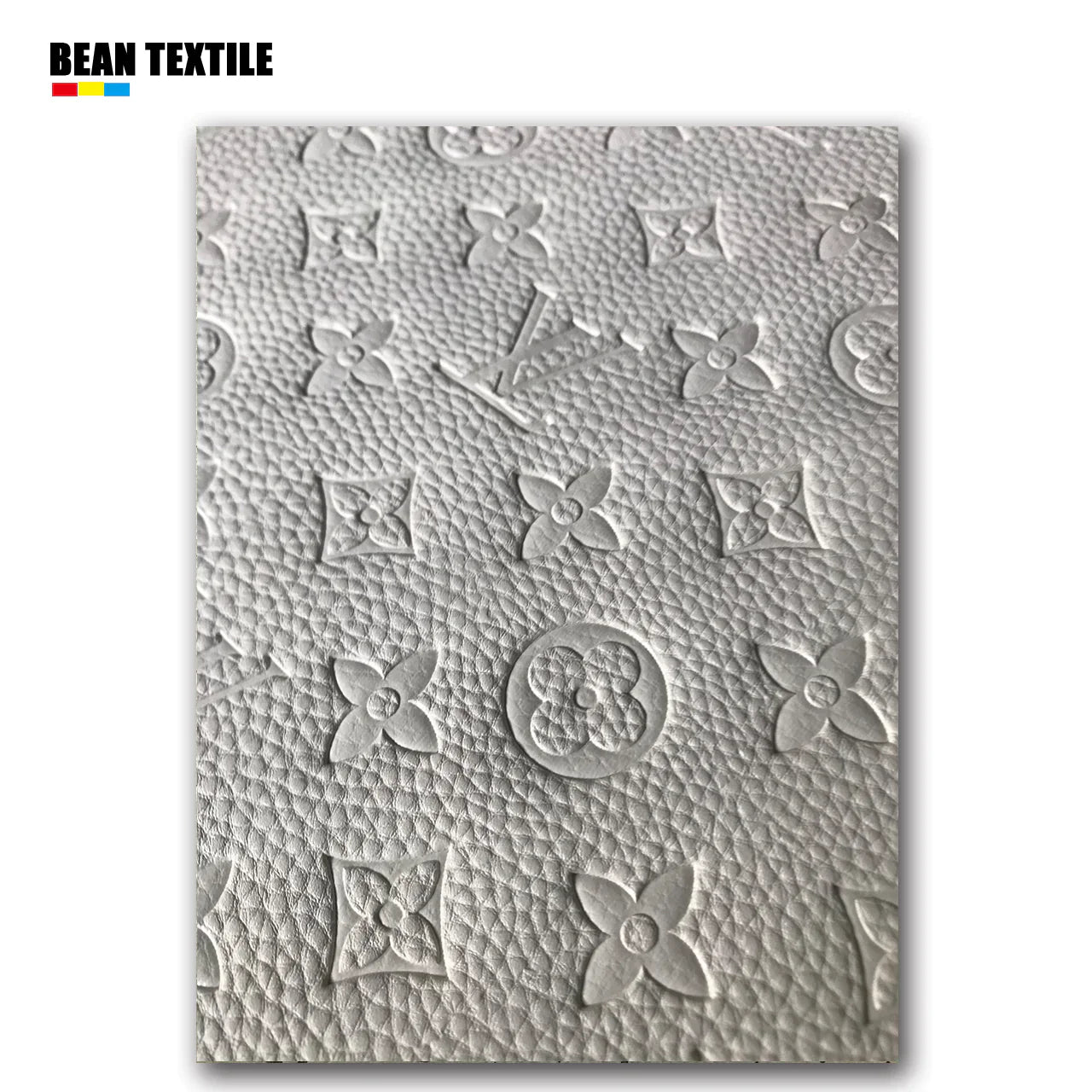 White embossed best quality lv craft leather fabric by yard