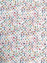 Designer Custom Vinyl LV Leather for DIY Upholstery Handmade Sneakers Fabric Sold by Yard