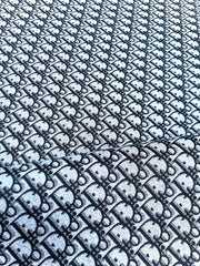 Classic Black Dior Vinyl Leather Fabric for Custom Sneakers DIY Project Sewing