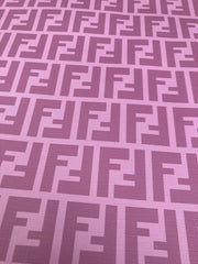 Pink Purple Fendi FF Custom Vinyl Designer Fabric for DIY Crafts Upholstery