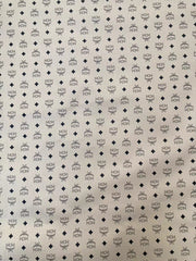 Designer Fabric Cream Natural White MCM Leather for Custom DIY Handmade Crafts