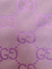 ライトピンクのジャカード模様のビッグGGグッチデザイナー生地（DIY縫製手芸用）