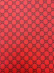 Red Black Gucci Vinyl Leather Fabric for DIY Sewing Crafts Handmade