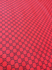 Red Black Gucci Vinyl Leather Fabric for DIY Sewing Crafts Handmade