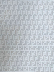 White Grey Fendi FF Vinyl Leather Fabric for Handmade DIY Custom Sneakers Furniture Upholstery 0 Reviews