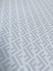 White Grey Fendi FF Vinyl Leather Fabric for Handmade DIY Custom Sneakers Furniture Upholstery 0 Reviews