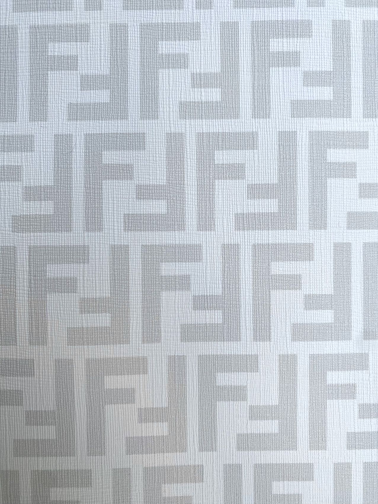 White Grey Fendi FF Vinyl Leather Fabric for Handmade DIY Custom Sneakers Furniture Upholstery 0 Reviews