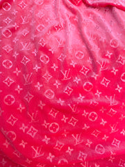 Girl Pink LV Velvet Fabric for Custom Sneakers Sewing Car Upholstery