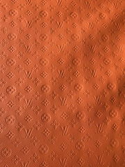 Soft Orange Embossed LV Leather Fabric Vinyl for Shoe Customs crafting