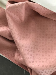 Pink LV Embossed Leather Fabric Small Letter