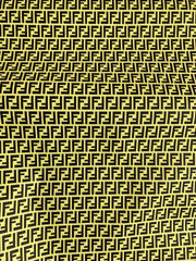 Bright Yellow Fendi FF Vinyl Faux Leather for Custom Shoe Car Upholstery