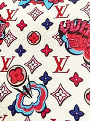 Vintage Cartoon 1854 LV Leather for Custom Shoes with Strong Backing