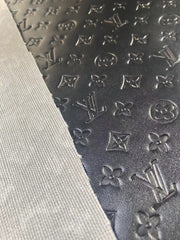 Napa Leather LV Small Letter Black Embossed For Upholstery Furniture Custom Sneaker