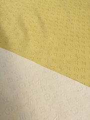Light Yellow Embossed LV Leather for Custom Sneakers Upholstery