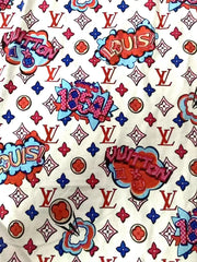 ヴィンテージ 1854 LV コットンプリント生地 夏用 Tシャツ ハンドメイド
