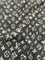 Black Furry Cozy LV Teddy Flannel Fabric