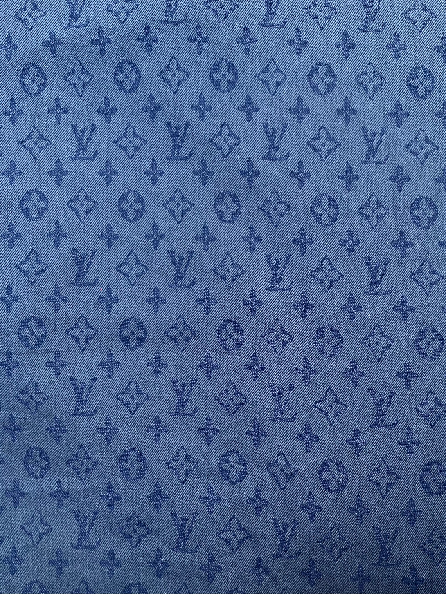 Handmade Denim Fabric Dark Blue Grey LV for Clothing Jeans Jackets