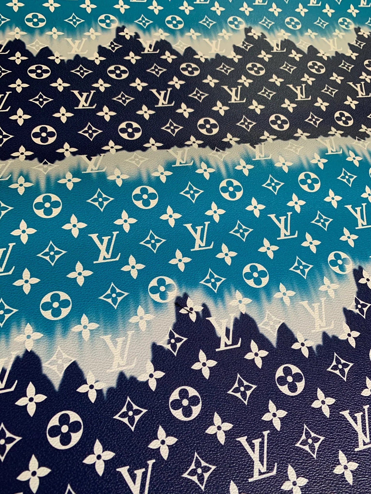 Blue Watercolor Normal Size LV leather