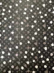 Custom Handmade Designer Leather Black White Dot LV Vinyl for Bag Upholstery