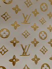 Golden Embossed LV Leather for Custom