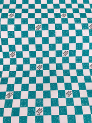 Aqua Green Check Mark Handwriting Loui Leather for Bag