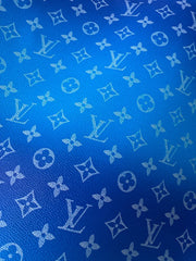Blue Gradient LV Leather Fabric for Bag Custom