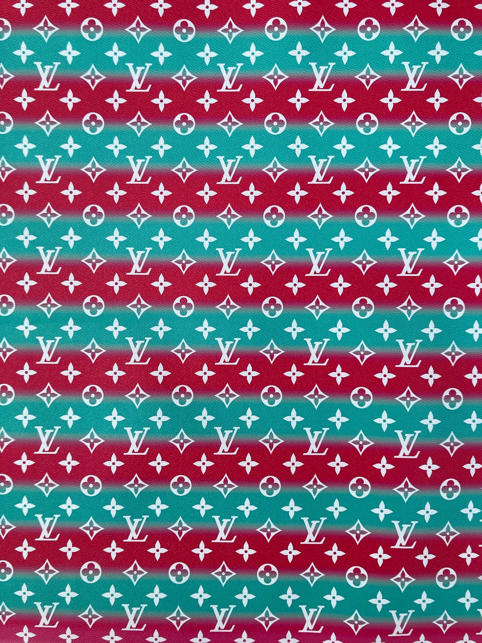 Custom Designer Leather Fabric Gradient LV Vinyl for Sneakers