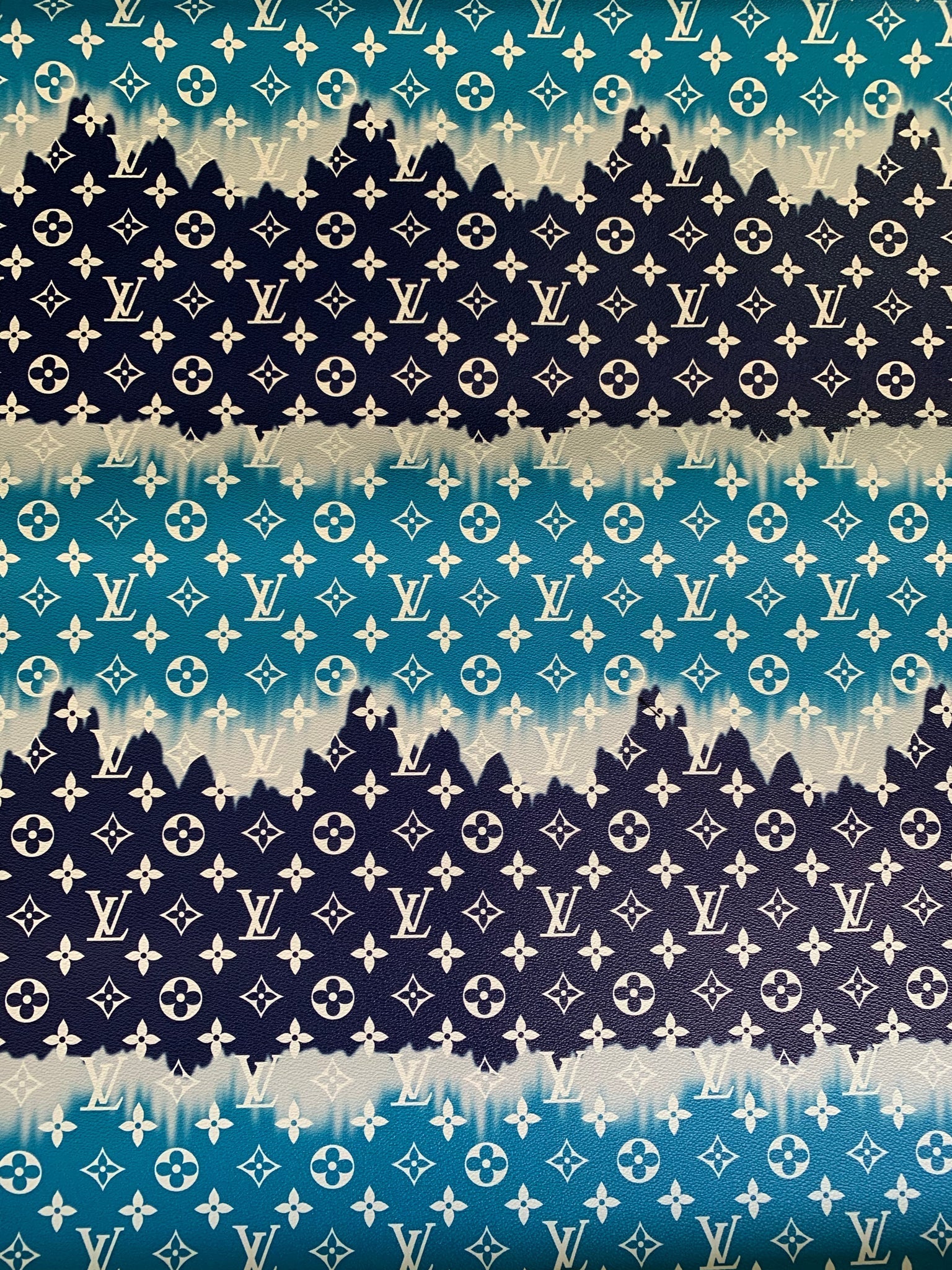Blue Watercolor Normal Size LV leather