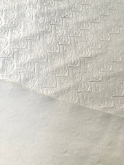 Handmade Leather White Embossed Dior Vinyl Fabric for Custom
