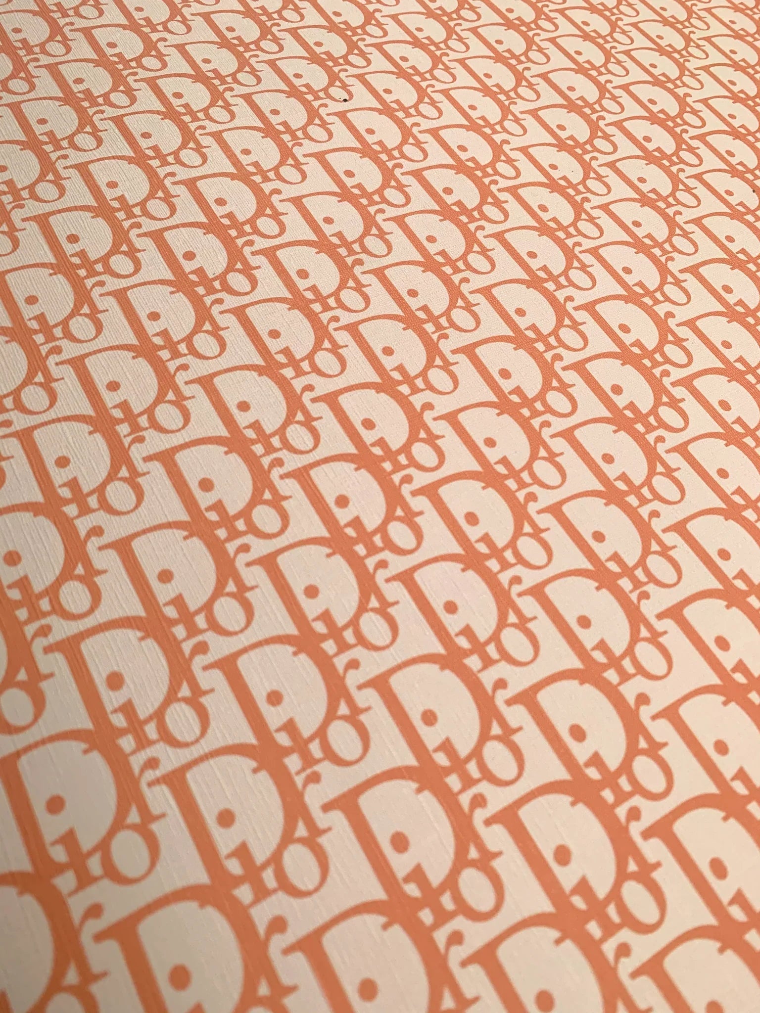 Designer Vinyl Custom Orange Dior Leather Fabric for Sneaker Upholstery