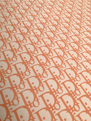 Designer Vinyl Custom Orange Dior Leather Fabric for Sneaker Upholstery