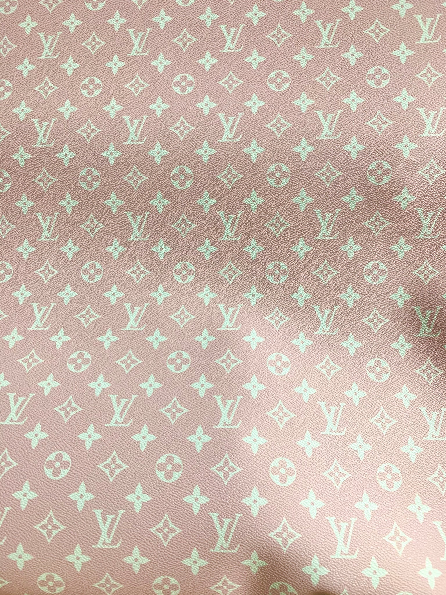 Bright Light Pink LV Leather Fabric for Custom Bag