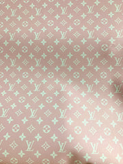 Bright Light Pink LV Leather Fabric for Custom Bag