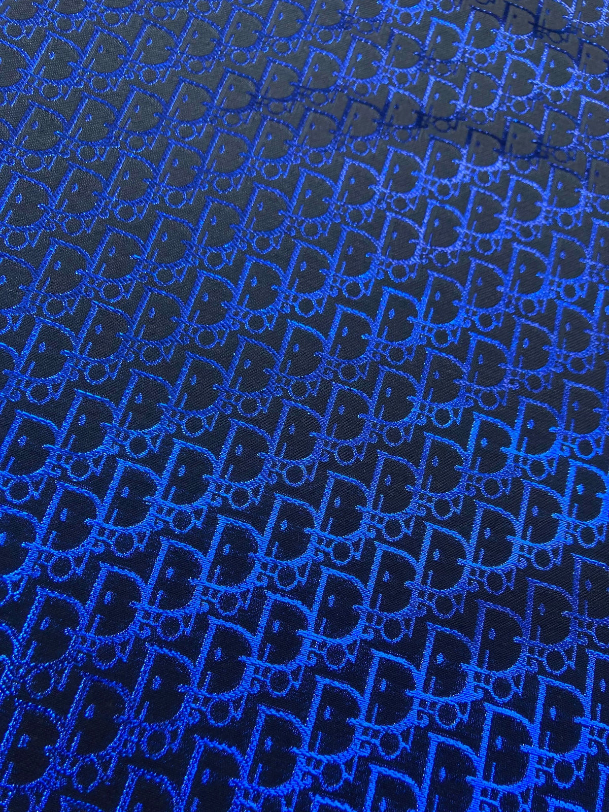 Handcrafts Blue Shiny Dior Fabric for Custom Sneakers