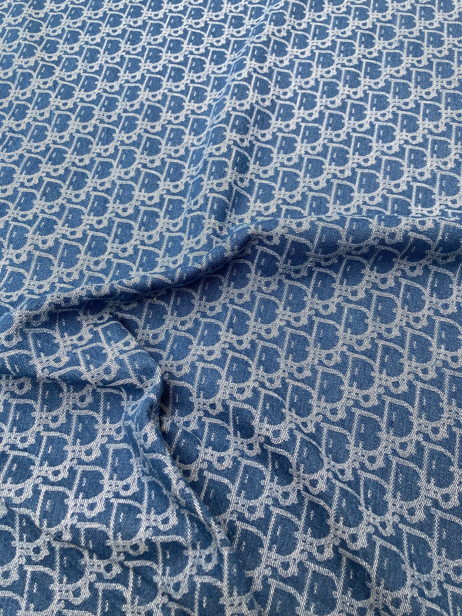 Handmade Denim Dior Fabric for Custom DIY Sold by Yard