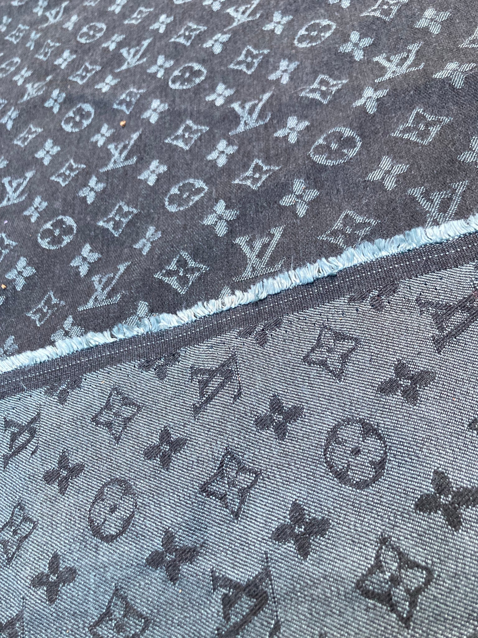 Black Denim LV Fabric