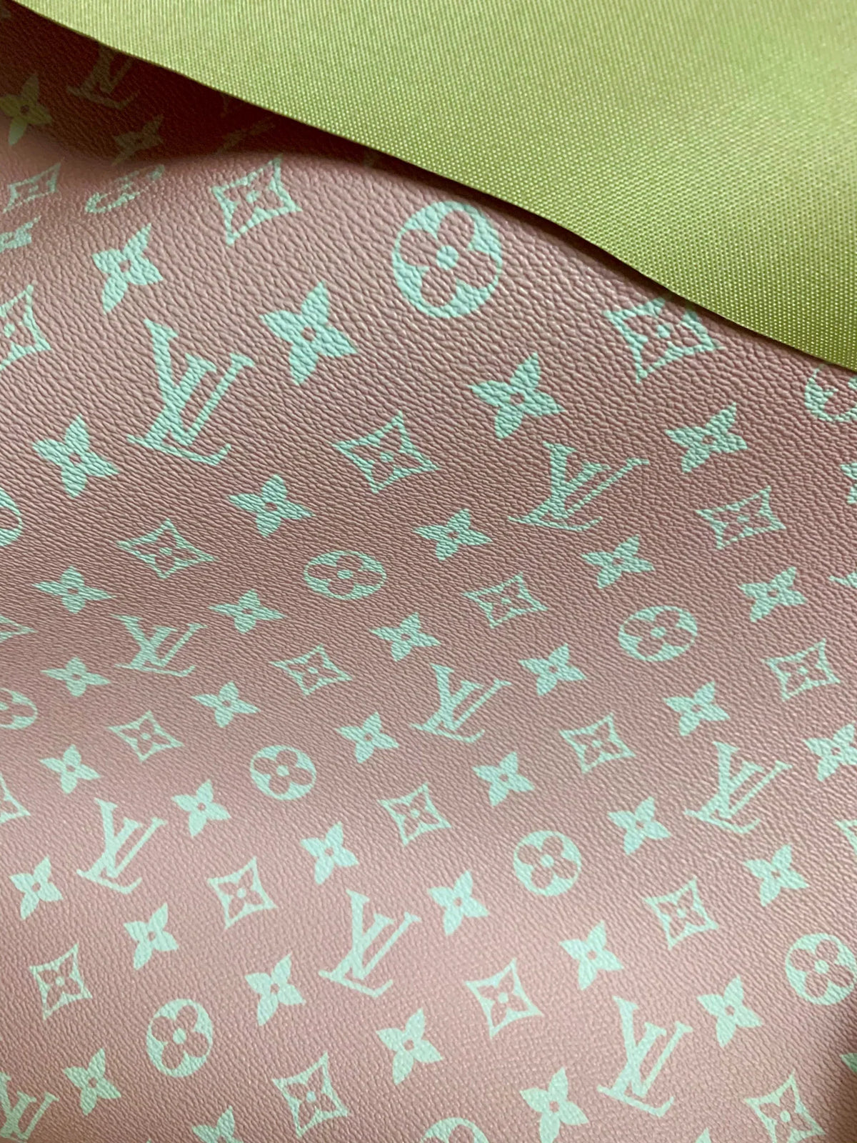 Bright Light Pink LV Leather Fabric for Custom Bag