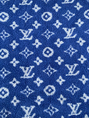 Blue Furry Cozy LV Teddy Flannel Fabric