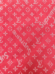 Sewing Fabric Red Supreme LV Denim Jean Material