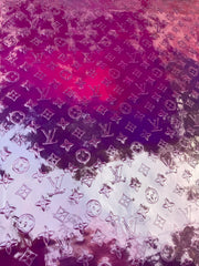 Custom Sneakers Material Purple Shiny Reflective LV Vinyl Sold by Yard