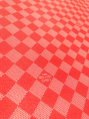 Red Damier Handmade Vinyl For Custom Sneakers Upholstery